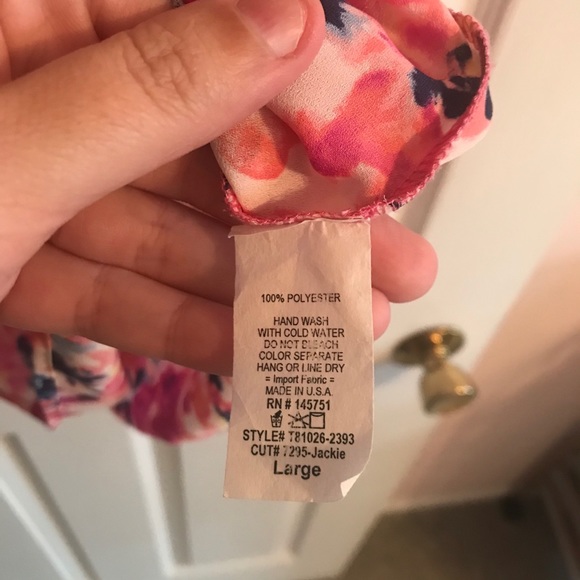 Colorful Floral Sleeveless Racerback Blouse - Picture 5 of 5